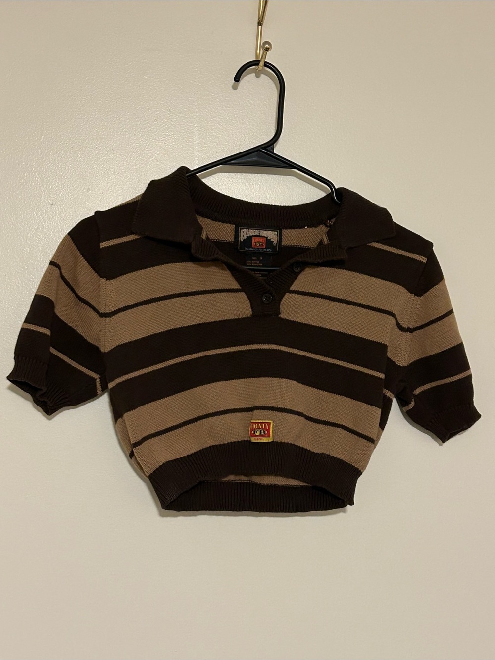 FB County Charlie Brown Crop Top in brown and tan